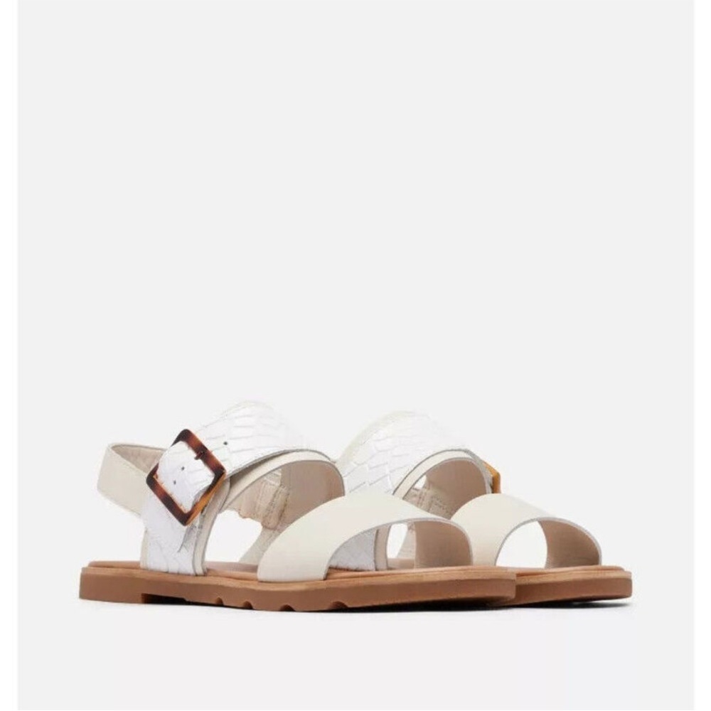 SOREL Ella III Slingback Women's Size 8.5 Chalk Gum 2 Leather Flat Sandal Slides - Picture 16 of 16